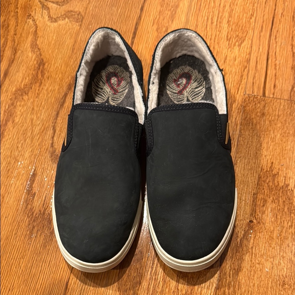 OluKai Black Slip-On Women's Loafers